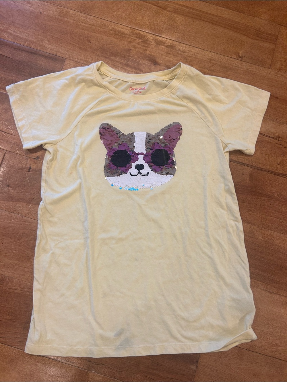 Cat & Jack Tee with Reversible Sequin Cat